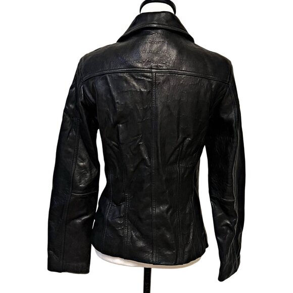 Avanti Vintage Motorcycle Genuine Leather Jacket Full Zip Collared Biker Coat - Picture 8 of 11